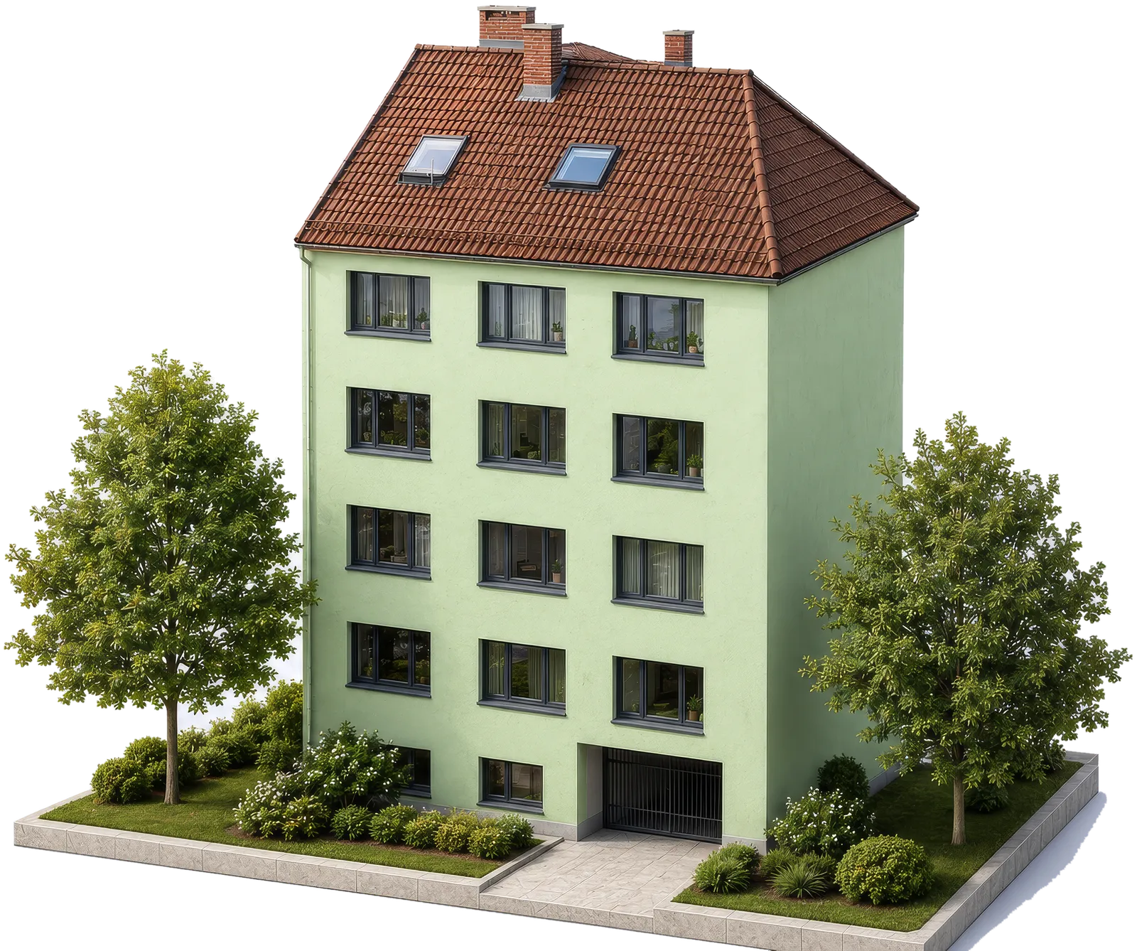 Visualisierung des Gebäudes GREEN FOUR